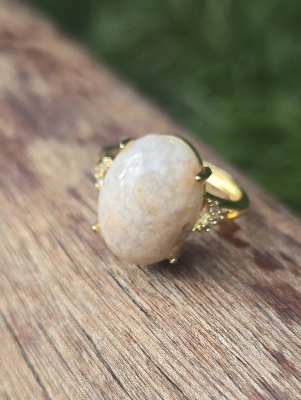 Crazy Lace Agate Filigree Statement Ring